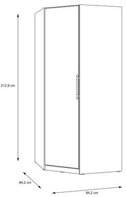 Dulap de colț MARO 94x213 cm, stejar artisan