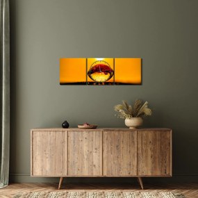 Tablou - Picături din sticlă (cu ceas) (90x30 cm)
