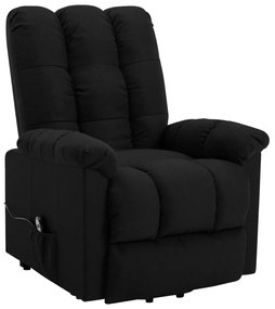 321382 vidaXL Fotoliu cu ridicare, negru, material textil