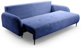 Canapea extensibilă tapițată CLOUDY, 3 locuri, albastră