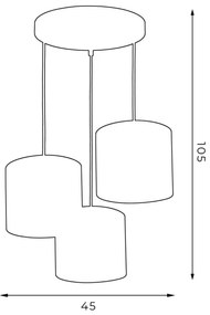 Lustră pe cablu ARDEN 3xE27/60W/230V albă