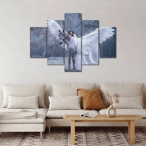Tablou - Fata și unicorn (150x105 cm)