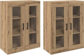 vidaXL Mobilier cu Montaj pe Perete 2 pcs stejar artizanal