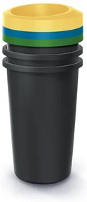Set pubele pentru deseuri sortate, rotunde, 3 x 25 l, colorate