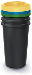 Set pubele pentru deseuri sortate, rotunde, 3 x 25 l, colorate