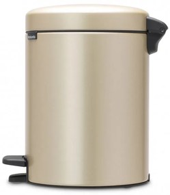 Cos de gunoi cu pedala Brabantia NewIcon 1003198, 5 L, Inchidere lina, Baza antiderapanta, Auriu metalic