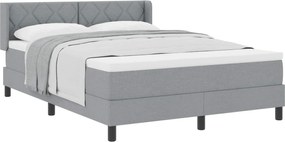 vidaXL Pat cu arcuri cu saltea Gri deschis 200 x 160 cm țesătură