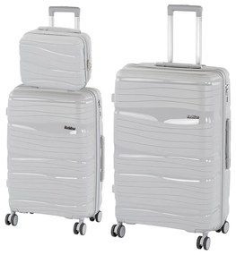 TraveLux Voyager X gurulós bőrönd szett szürke