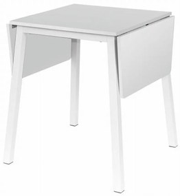 Masa dining, MDF folie metal, alb, 60-120x60 cm, MAURO