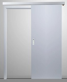 Usa glisanta   culisanta aplicata pe perete - Alb 900 x 2010, Fara toc de bordare, Alb, Folie Decor