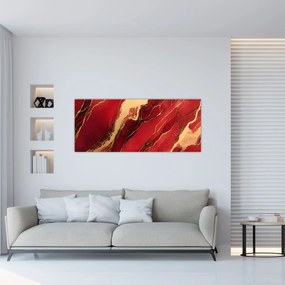 Tablou - Marmură roșu-auriu (120x50 cm)