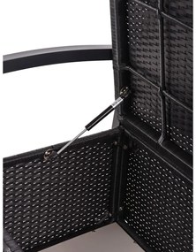 Bancă de grădină neagră din ratan artificial Ferrara – Garden Pleasure