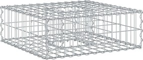 vidaXL Pat ridicat din gabion Argintiu 60 x 60 x 20 cm Oțel Galvanizat
