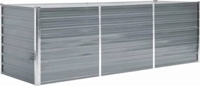 vidaXL Strat înălțat de grădină, gri, 240x80x77 cm, oțel galvanizat