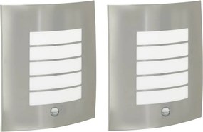 vidaXL Lumină de perete pentru exterior 2 pcs Argintiu