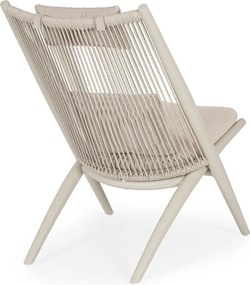 Fotoliu de grădină bej din metal Aloha – Bizzotto