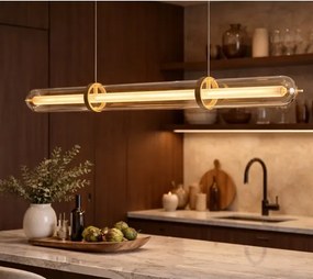 Lustră LED pe cablu ELIANA LED/34W/230V auriu