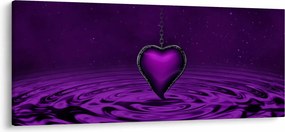 Tablou ci inima violetă (120x50 cm)