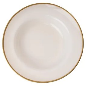 Set de veselă din porțelan, 18 piese, bej/auriu