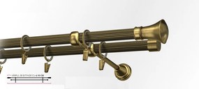 Galerie dubla striata - PRINCE /19 - aur antic (Alege marime: 320 cm)