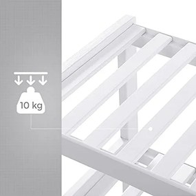 Suport multifunctional cu 3 rafturi, bambus, alb, Vasagle