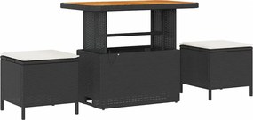 vidaXL Set de masă pentru grădină Negru poliratan