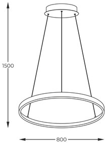 Lustra LED moderna design circular BRENO auriu 80cm