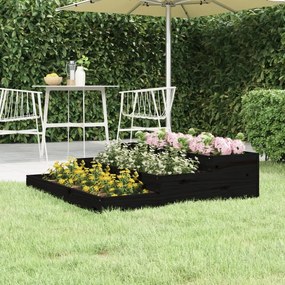 vidaXL Jardinieră, negru, 107x107x27 cm, lemn masiv de pin