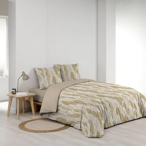 Lenjerie de pat galben ocru din microfibră pentru pat dublu, extinsă 240x220 cm Kim – douceur d'intérieur