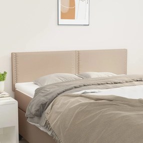 vidaXL Tăblii de pat 2 buc. cappuccino 72x5x78/88 cm piele ecologică
