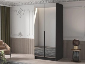 Dulap de haine Smagano III (Negru) (cu oglindă). Promo -17%. 1105810