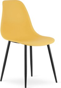 OFERTA Scaun mustar OSAKA cu picioare negre calitate II