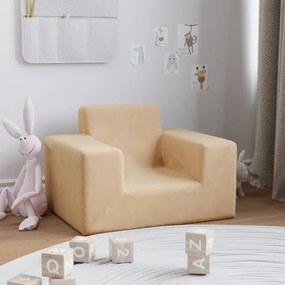 Canapea pentru copii, crem, plus moale