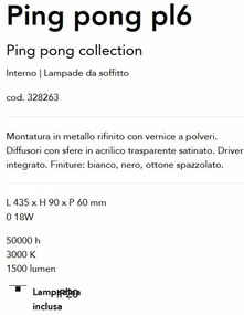 Plafoniera LED design minimalist Ping pong pl6 alba