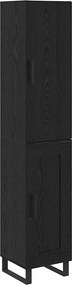 vidaXL Bufet Stejar Negru 34,5 x 34 x 180 cm Lemn compozit
