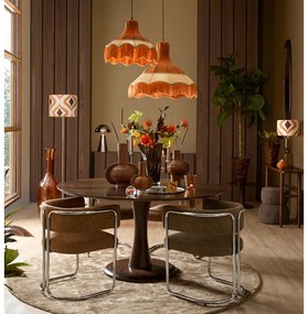 Scaun de sufragerie maro deschis cu cotiere tapițat Adante – Light &amp; Living