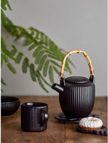 Ceainic negru din gresie ceramică 850 ml Neri – Bloomingville