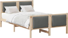 vidaXL Cadru de pat cu headboard Gri închis 120 x 190 cm țesătură