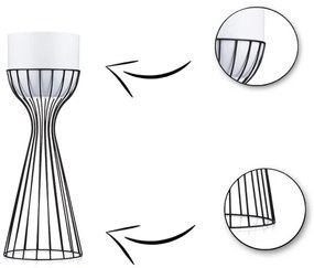 Ghiveci metalic de flori LOFT 46x20 cm negru/alb