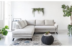 Colțar extensibil cu șezlong pe partea stângă Miuform Charming Charlie L, bej deschis