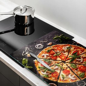 Placă sticla protectie aragaz Pizza cu ciuperci