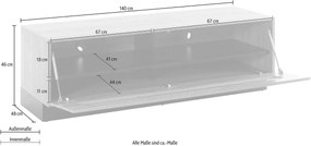 Comoda TV ~Jamaica~ culoare maro, cu aspect de lemn, 140 cm lățime