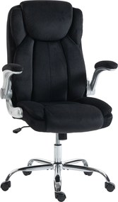 HOMCOM Scaun de birou ergonomic cu spătar înalt brațe rabatabile șezut cu arcuri înălțime reglabilă Negru | Aosom Romania