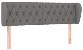 Tablie de pat cu aripioare gri inchis 163x23x78 88 cm textil 1, Morke gra, 163 x 23 x 78 88 cm