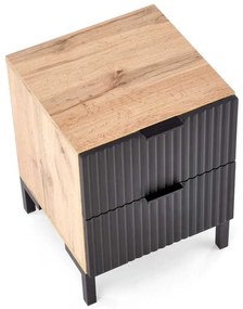 Noptieră Maisie, stejar kraft / negru