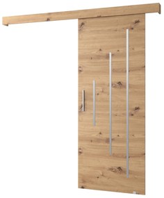 Uși culisante 90 cm Sharlene Y (stejar artisan + stejar artisan + argintiu). 1044009