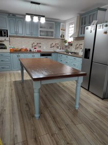 Masa extensibila, L120(210) 80 H80 cm, natur gri antichizat, lemn masiv