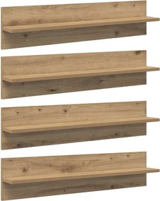 vidaXL Șemele de perete 4 pcs Stejar Artizanal 80 x 11,5 x 18 cm