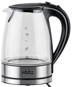 Cana electrica Voltz V51230E, 2200W, 1.7 L, Sticla, Inox