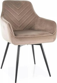 Scaun SERVIO, bej inchis - Bluvel 40, stofa catifelata/metal, 55x58x88